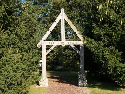 trail with sign that says Trillium Trail