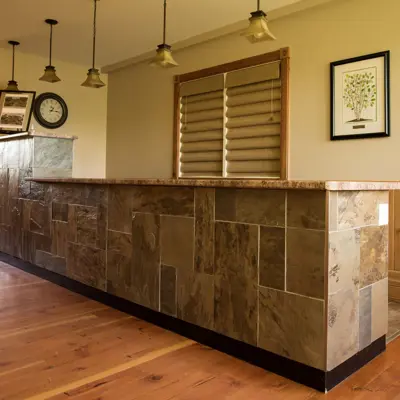 drink bar with stonework on the side
