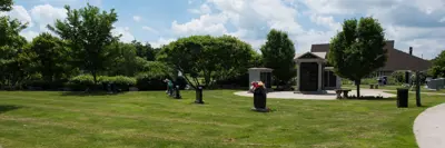 graveyard with gravestones